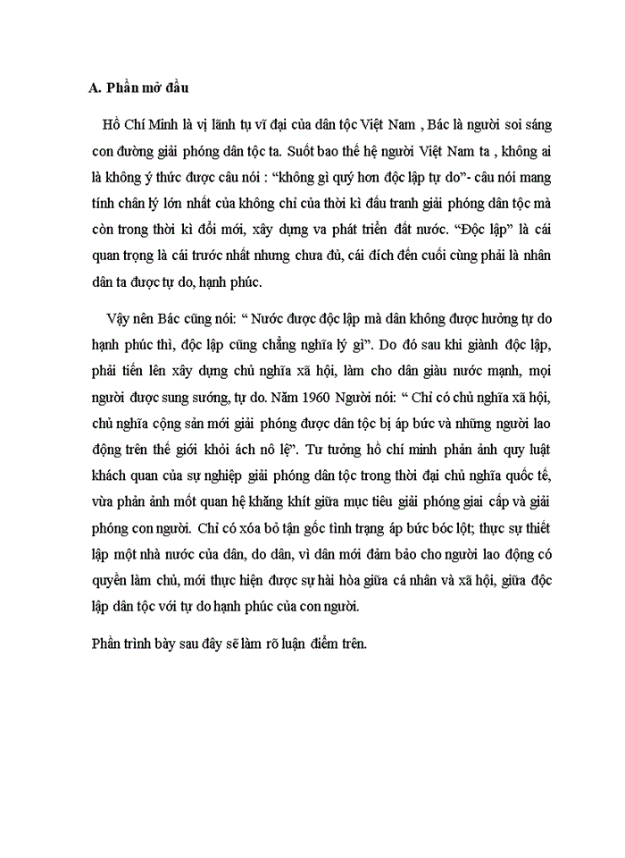 image for page Tư tưởng Nước được độc lập mà dân không được hưởng tự do hạnh phúc thì độc lập cũng chẳng nghĩa lý gì
