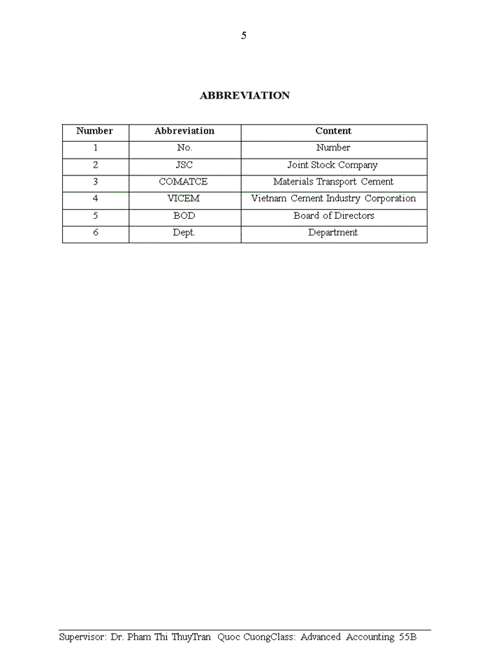 image for page AN INTRODUCTION TO ORGANIZATIONAL CHART AND ACCOUNTING SYSTEM APPLIED IN VICEM MATERIALS TRANSPORT CEMENT JOINT STOCK COMPANY
