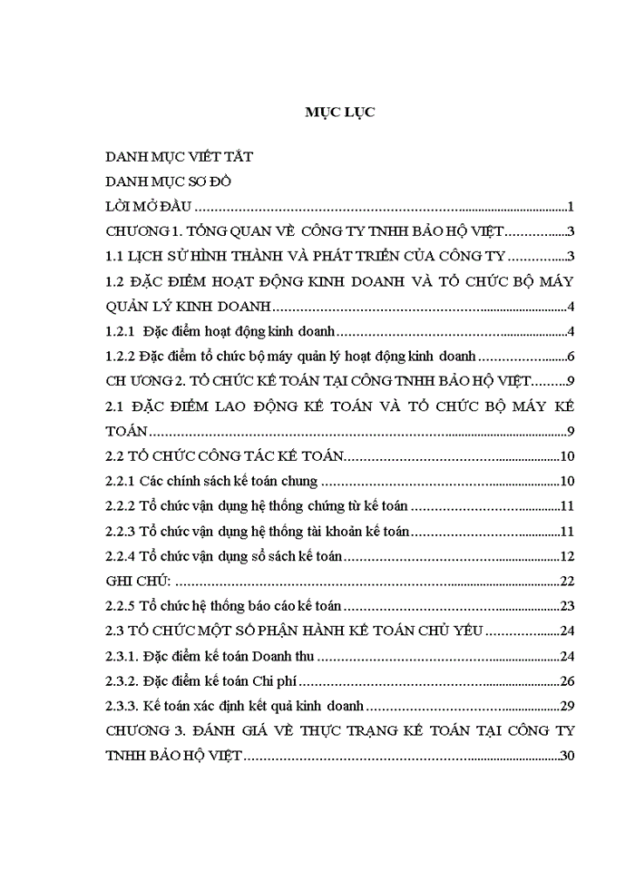 image for page Báo cáo thực tập tổng hợp tại Công ty Trách nhiệm hữu hạn Bảo Hộ Việt