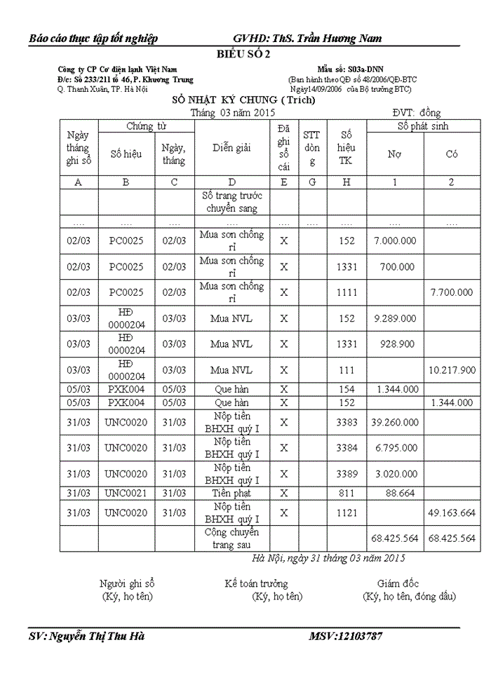 image for page Báo cáo thực tập tại Công ty Cổ phần Cơ điện lạnh Việt Nam