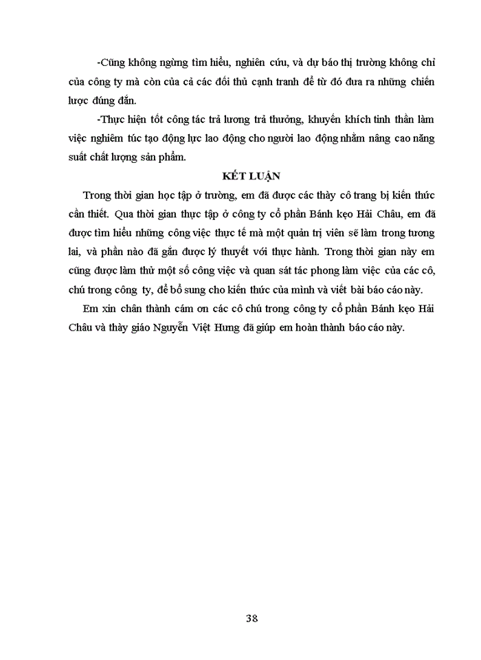 image for page Báo cáo thực tập tại Công ty cổ phần Bánh kẹo Hải Châu