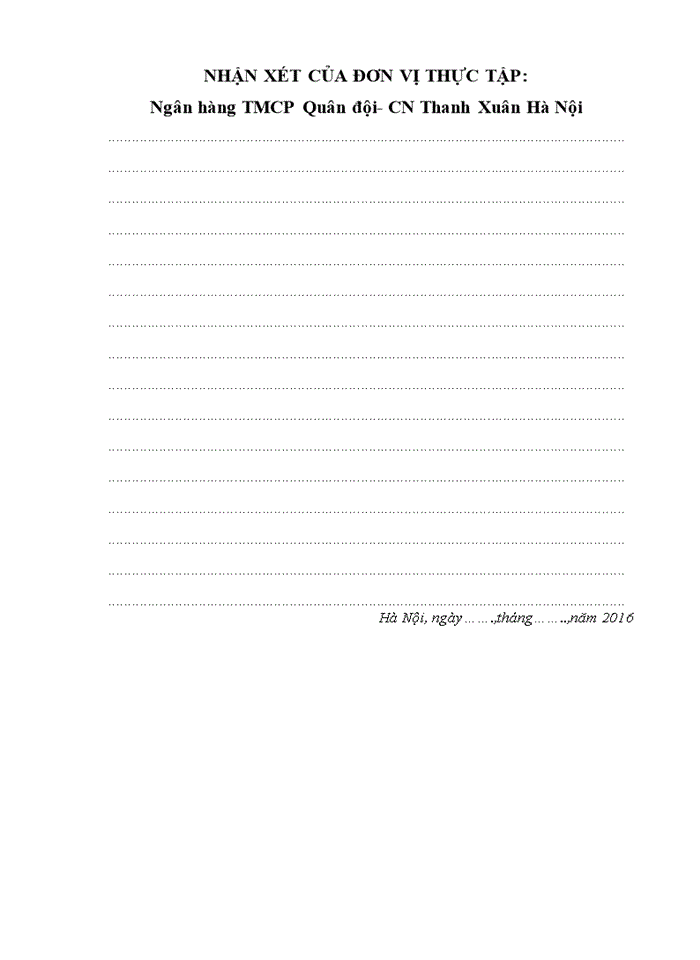 image for page Báo cáo TẠI NGÂN HÀNG Thương mại cổ phần QUÂN ĐỘI- CHI NHÁNH THANH XUÂN THÀNH PHỐ HÀ NỘI