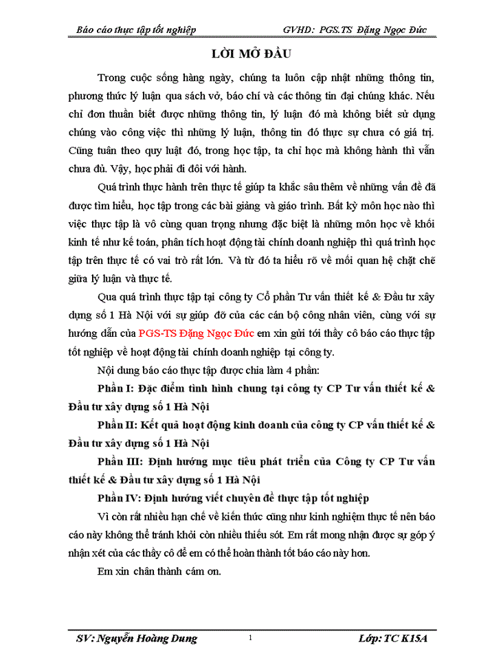 image for page Báo cáo CÔNG TY CỔ PHẦN TƯ VẤN THIẾT KẾ VÀ ĐẦU TƯ XÂY DỰNG SỐ 1 HÀ NỘI