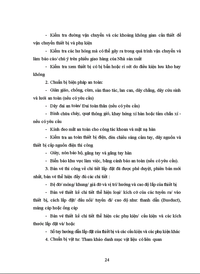 image for page THUYẾT MINH BIỆN PHÁP THI CÔNG LẮP ĐẶT THIẾT BỊ ĐƯỜNG ỐNG CÔNG NGHỆ VÀ ĐIỆN