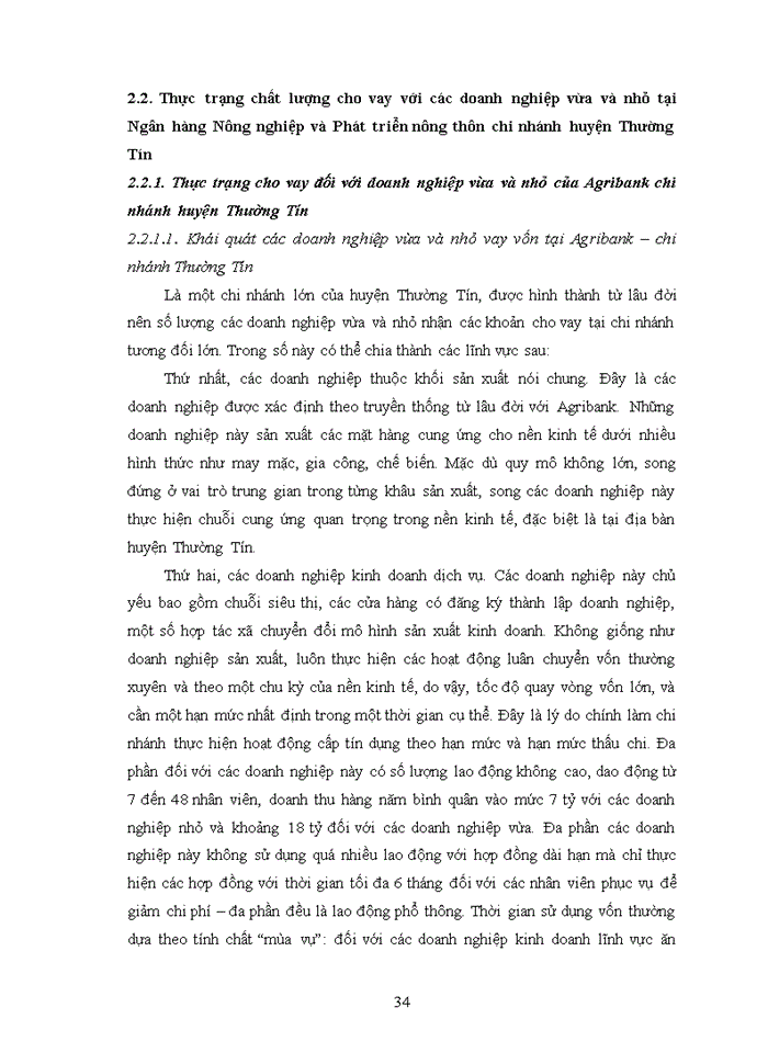 image for page NÂNG CAO CHẤT LƯỢNG CHO VAY ĐỐI VỚI CÁC DOANH NGHIỆP VỪA VÀ NHỎ TẠI NGÂN HÀNG NÔNG NGHIỆP VÀ PHÁT TRIỂN NÔNG THÔN - CHI NHÁNH THƯỜNG TÍN