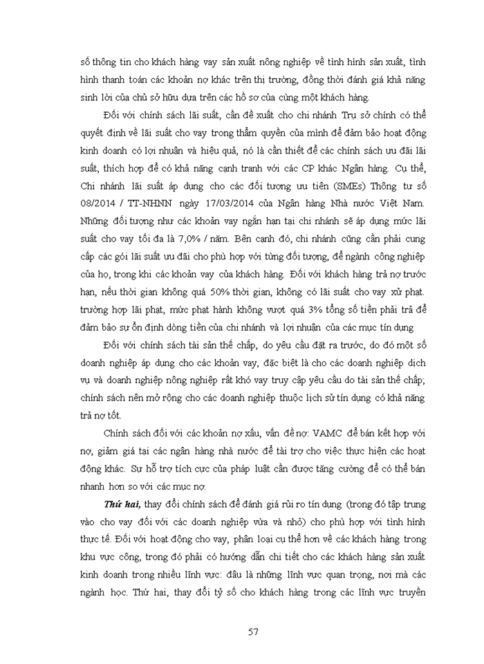 image for page NÂNG CAO CHẤT LƯỢNG CHO VAY ĐỐI VỚI CÁC DOANH NGHIỆP VỪA VÀ NHỎ TẠI NGÂN HÀNG NÔNG NGHIỆP VÀ PHÁT TRIỂN NÔNG THÔN - CHI NHÁNH THƯỜNG TÍN