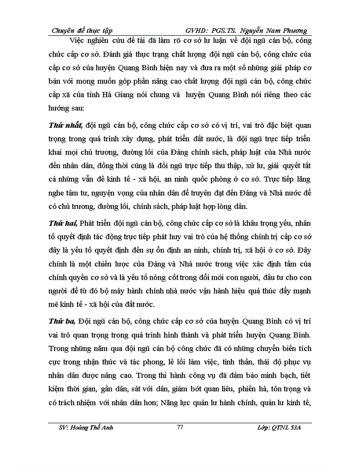 image for page Nâng cao chất lượng đội ngũ cán bộ công chức cấp xã của huyện Quang Bình