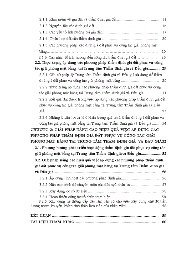 THỰC TRẠNG ÁP DỤNG CÁC PHƯƠNG PHÁP THẨM ĐỊNH GIÁ ĐẤT PHỤC VỤ CÔNG TÁC GIẢI PHÓNG MẶT BẰNG TẠI TRUNG TÂM THẨM ĐỊNH GIÁ VÀ ĐẤU GIÁ