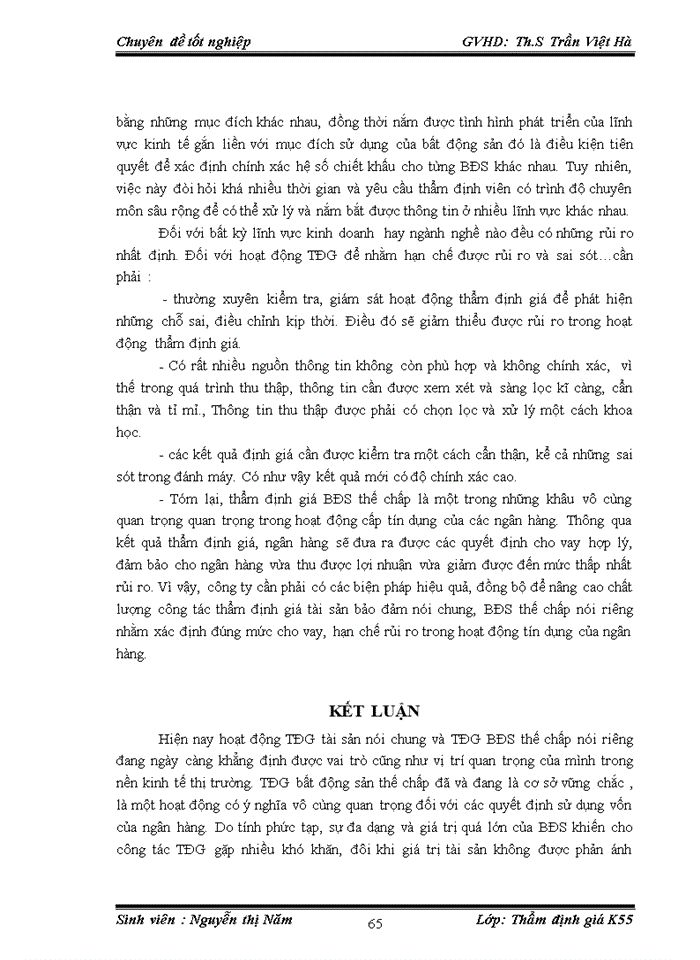 image for page Thực trạng thẩm định giá bất động sản với mục đích thế chấp tại công ty Cổ phần giám định và thẩm định Tài sản Việt Nam VAE