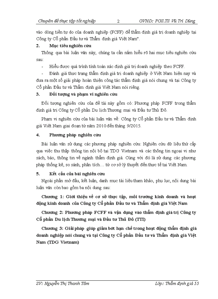 image for page Vận dụng phương pháp chiết khấu dòng tiền DCF dựa vào dòng tiền tự do của doanh nghiệp FCFF để thẩm định giá trị doanh nghiệp tại Công ty Cổ phần Đầu tư và Thẩm định giá Việt Nam