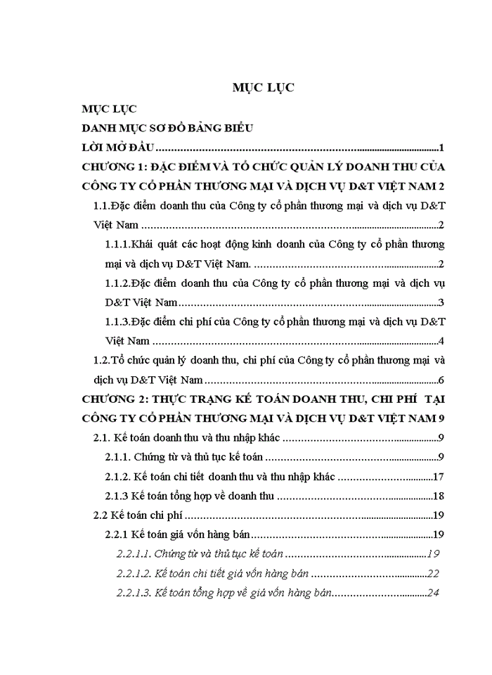 image for page Hoàn thiện kế toán doanh thu chi phí và kết quả kinh doanh tại Công ty cổ phần thương mại và dịch vụ D T Việt Nam
