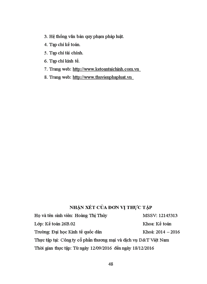 image for page Hoàn thiện kế toán doanh thu chi phí và kết quả kinh doanh tại Công ty cổ phần thương mại và dịch vụ D T Việt Nam