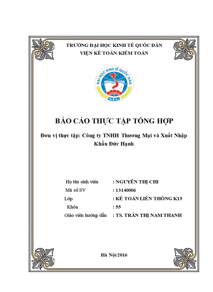 image for page Báo cáo Công ty Trách nhiệm hữu hạn Thương Mại và Xuất Nhập Khẩu Đức Hạnh