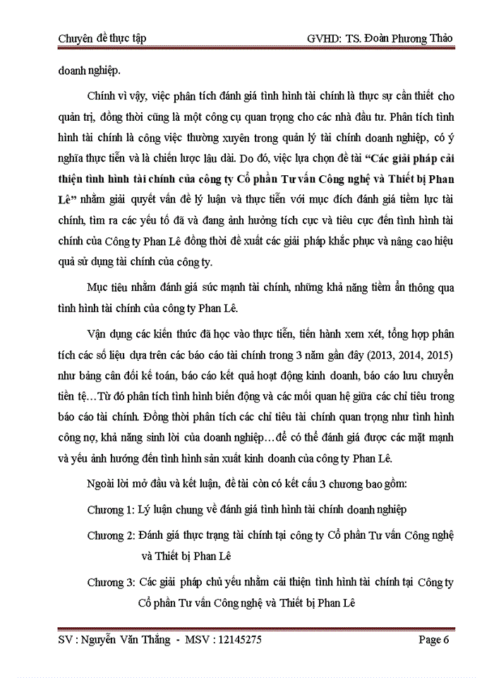 image for page Các giải pháp cải thiện tình hình tài chính của công ty Cổ phần Tư vấn Công nghệ và Thiết bị Phan Lê