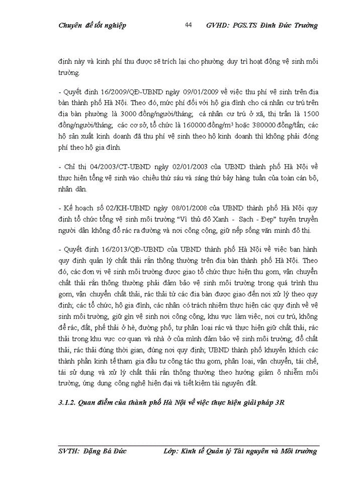 image for page Đánh giá nhận thức của người dân phường Láng Hạ về việc áp dụng 3R trong quản lý rác thải sinh hoạt