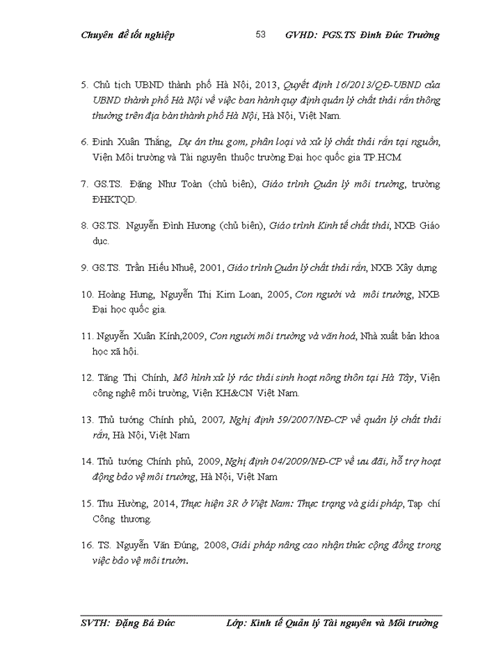 image for page Đánh giá nhận thức của người dân phường Láng Hạ về việc áp dụng 3R trong quản lý rác thải sinh hoạt