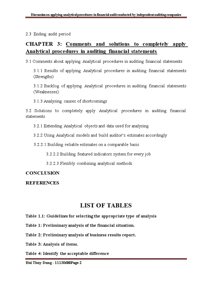 image for page Tiếng anh Discussion on applying Analytical Procedures in financial audit conducted by independent auditing companies