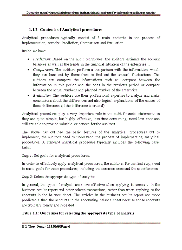 image for page Tiếng anh Discussion on applying Analytical Procedures in financial audit conducted by independent auditing companies