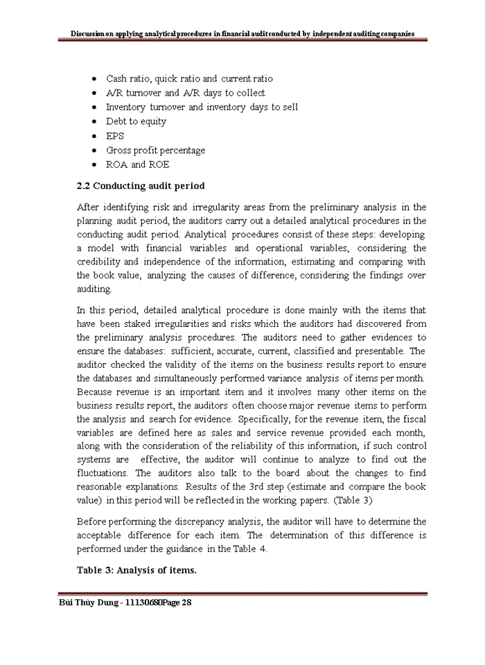 image for page Tiếng anh Discussion on applying Analytical Procedures in financial audit conducted by independent auditing companies