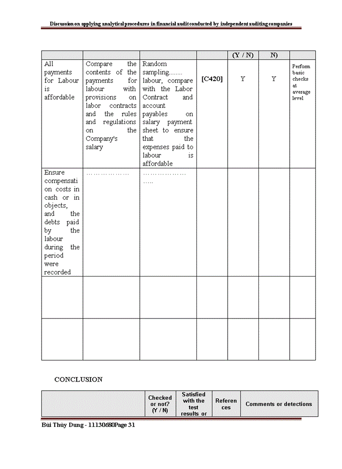 image for page Tiếng anh Discussion on applying Analytical Procedures in financial audit conducted by independent auditing companies