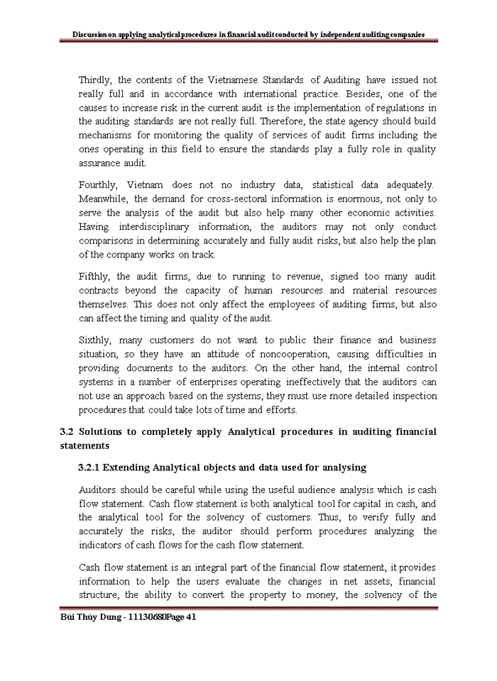 image for page Tiếng anh Discussion on applying Analytical Procedures in financial audit conducted by independent auditing companies