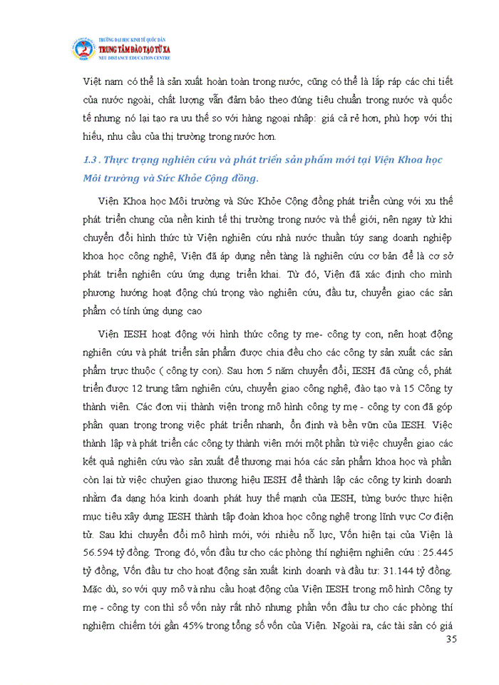 image for page Nghiên cứu và phát triển sản phẩm mới tại Viện Khoa học Môi trường và Sức Khỏe Cộng đồng