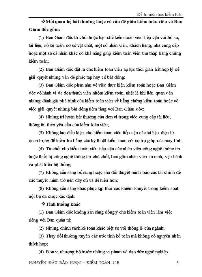 image for page Đề án Gian lận và sai sót với trách nhiệm của kiểm toán viên trong kiểm toán