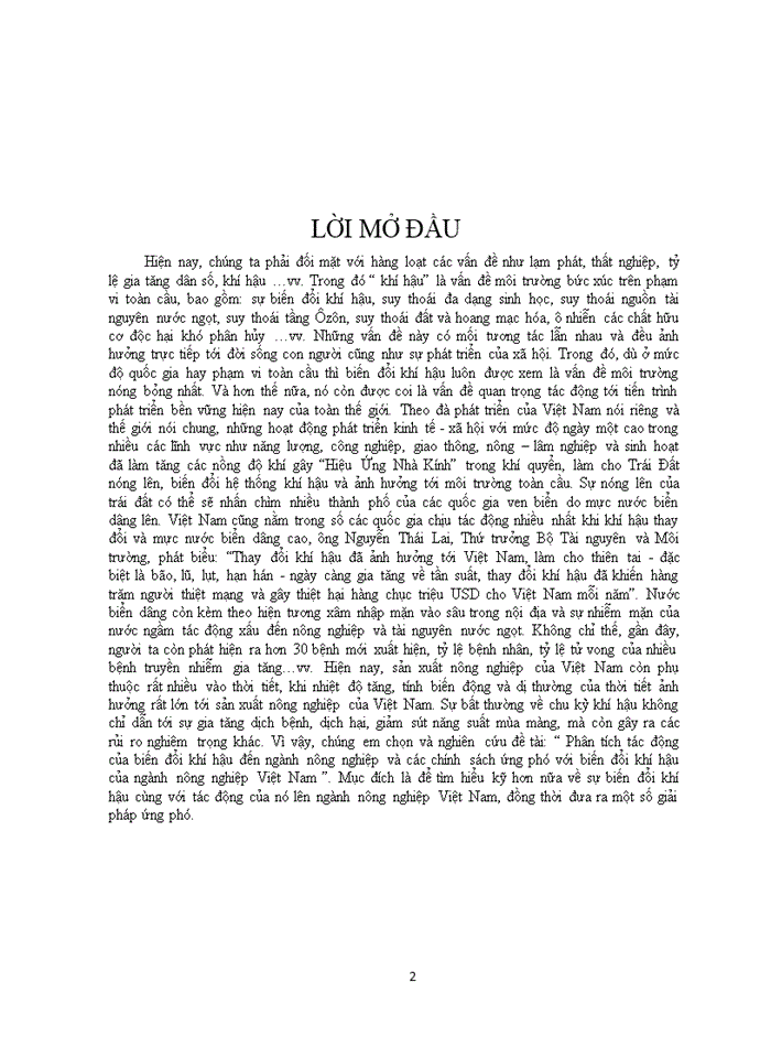 image for page Tác động của Biến đổi khí hậu lên ngành nông nghiệp Việt Nam