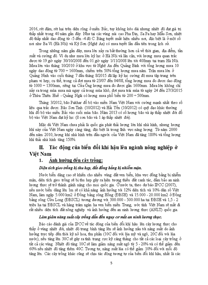 image for page Tác động của Biến đổi khí hậu lên ngành nông nghiệp Việt Nam