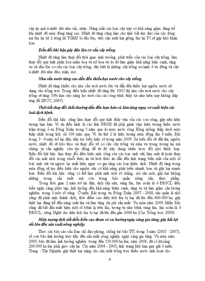 image for page Tác động của Biến đổi khí hậu lên ngành nông nghiệp Việt Nam