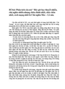 Triết mác Phân tích câu nói Bây giờ học thuyết nhiều chủ nghĩa nhiều nhưng chân chính nhất chắc chắn nhất cách mạng nhất là Chủ nghĩa Mác Lê-nin