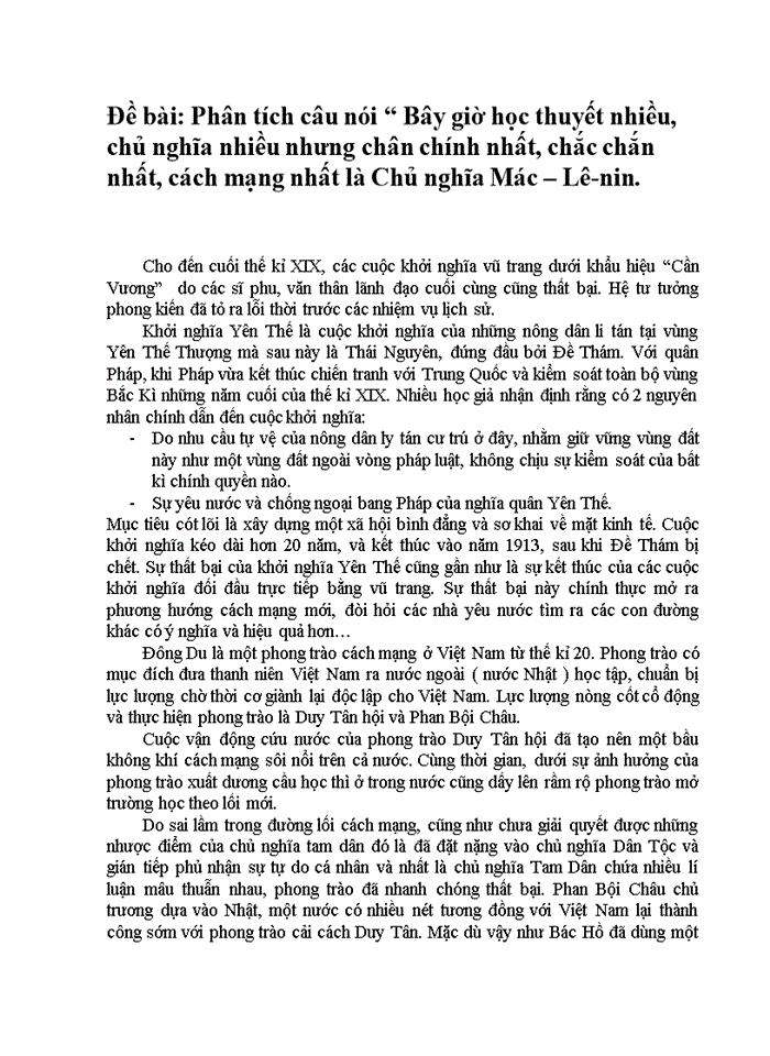 image for page Triết mác Phân tích câu nói Bây giờ học thuyết nhiều chủ nghĩa nhiều nhưng chân chính nhất chắc chắn nhất cách mạng nhất là Chủ nghĩa Mác Lê-nin