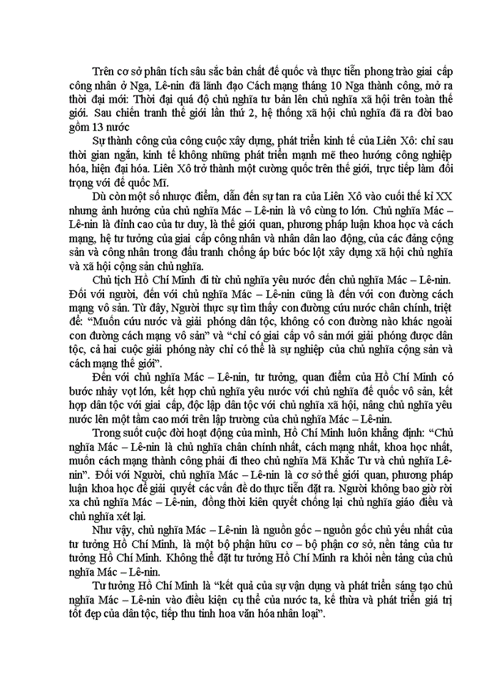 image for page Triết mác Phân tích câu nói Bây giờ học thuyết nhiều chủ nghĩa nhiều nhưng chân chính nhất chắc chắn nhất cách mạng nhất là Chủ nghĩa Mác Lê-nin