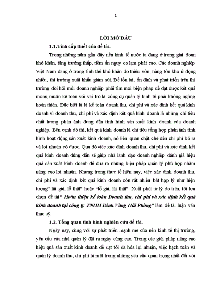 image for page Ths Hoàn thiện kế toán Doanh thu chi phí và xác định kết quả kinh doanh tại công ty Trách nhiệm hữu hạn Đỉnh Vàng Hải Phòng
