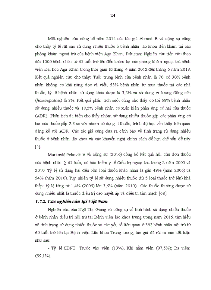 image for page Tình hình sử dụng nhiều thuốc ở bệnh nhân điều trị ngoại trú tại Bệnh viện lão khoa Trung ương