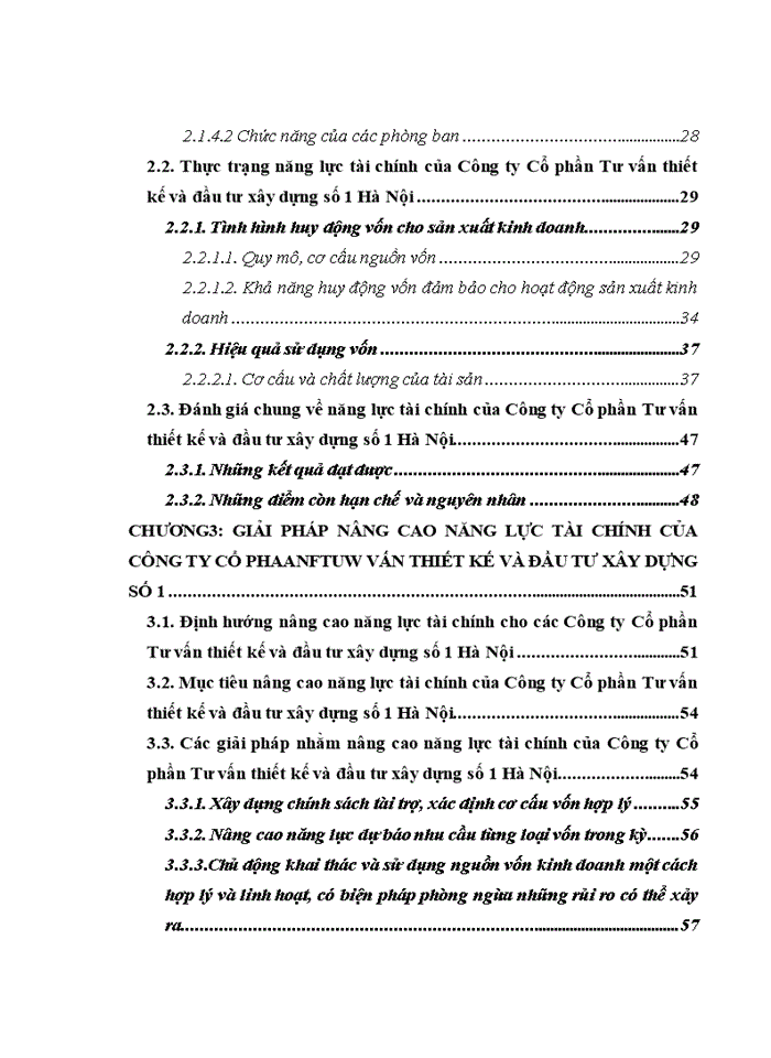 image for page THỰC TRẠNG NĂNG LỰC TÀI CHÍNH CỦA CÔNG TY CỔ PHẦN TƯ VẤN THIẾT KẾ VÀ ĐẦU TƯ XÂY DỰNG SỐ 1 HÀ NỘI