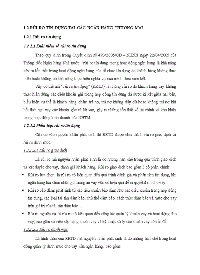 image for page Trình bày về RR tín dụng của NHTM Phân tích các chỉ tiêu phản ánh RR tín dụng