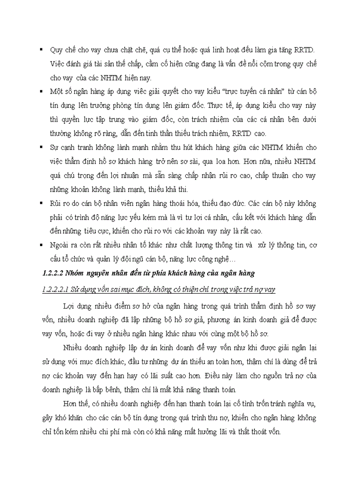 image for page Trình bày về RR tín dụng của NHTM Phân tích các chỉ tiêu phản ánh RR tín dụng