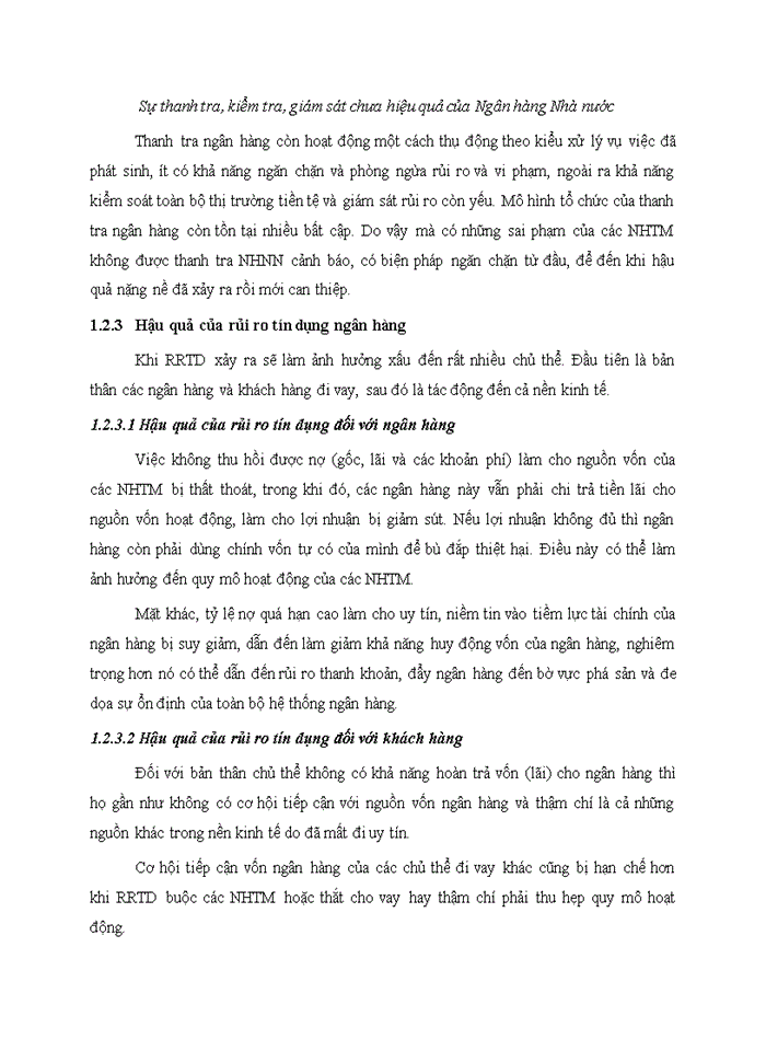 image for page Trình bày về RR tín dụng của NHTM Phân tích các chỉ tiêu phản ánh RR tín dụng