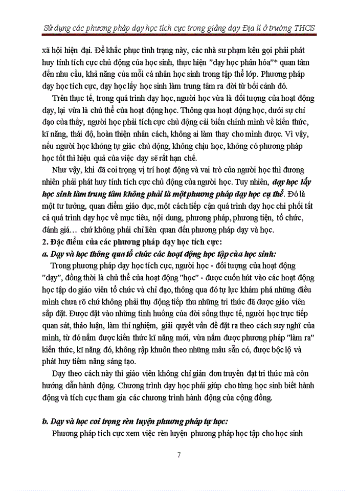 image for page Sử dụng các phương pháp dạy học tích cực trong giảng dạy Địa lí ở trường THCS