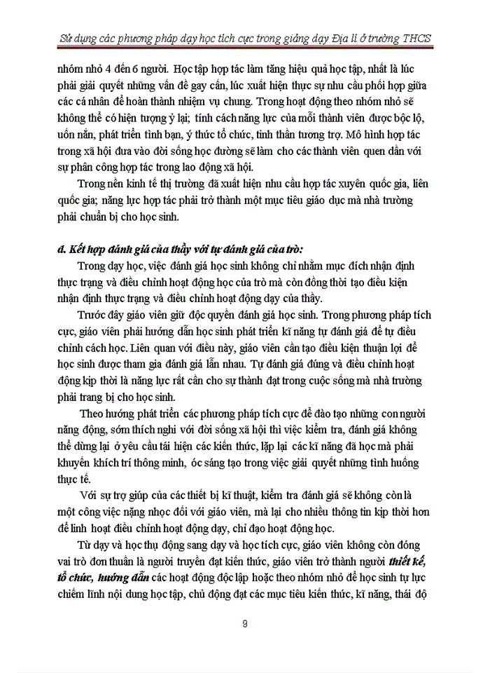 image for page Sử dụng các phương pháp dạy học tích cực trong giảng dạy Địa lí ở trường THCS