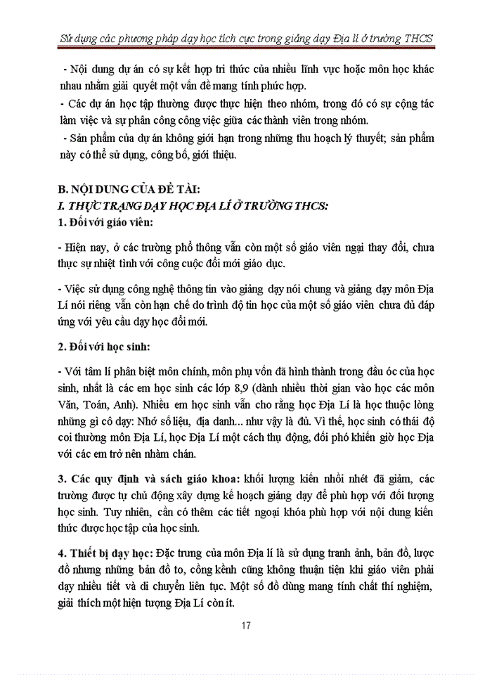 image for page Sử dụng các phương pháp dạy học tích cực trong giảng dạy Địa lí ở trường THCS