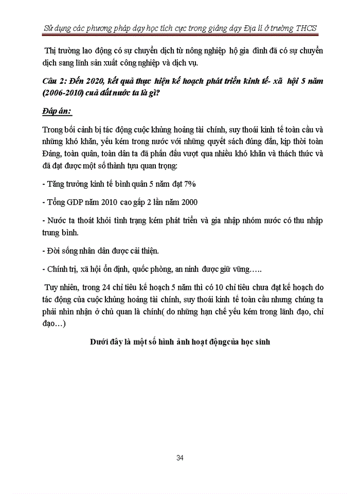 image for page Sử dụng các phương pháp dạy học tích cực trong giảng dạy Địa lí ở trường THCS