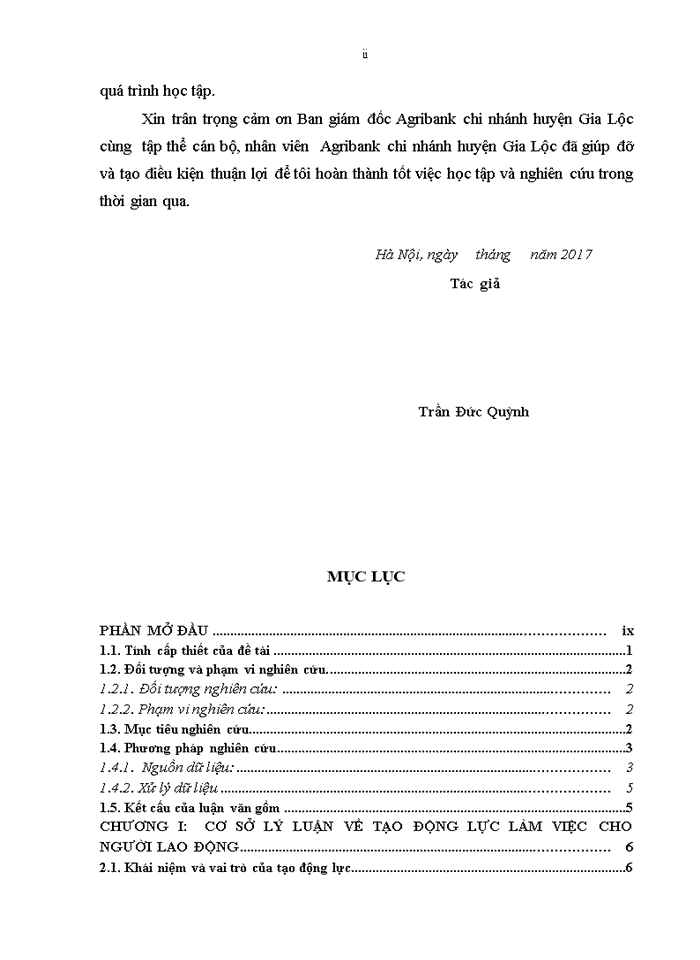 Ths MỘT SỐ GIẢI PHÁP TẠO ĐỘNG LỰC LÀM VIỆC CHO NGƯỜI LAO ĐỘNG TẠI AGRIBANK CHI NHÁNH HUYỆN GIA LỘC