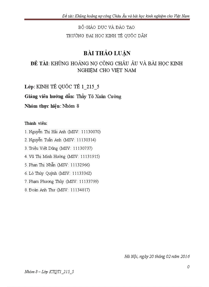 image for page KHỦNG HOẢNG NỢ CÔNG CHÂU ÂU VÀ BÀI HỌC KINH NGHIỆM CHO VIỆT NAM