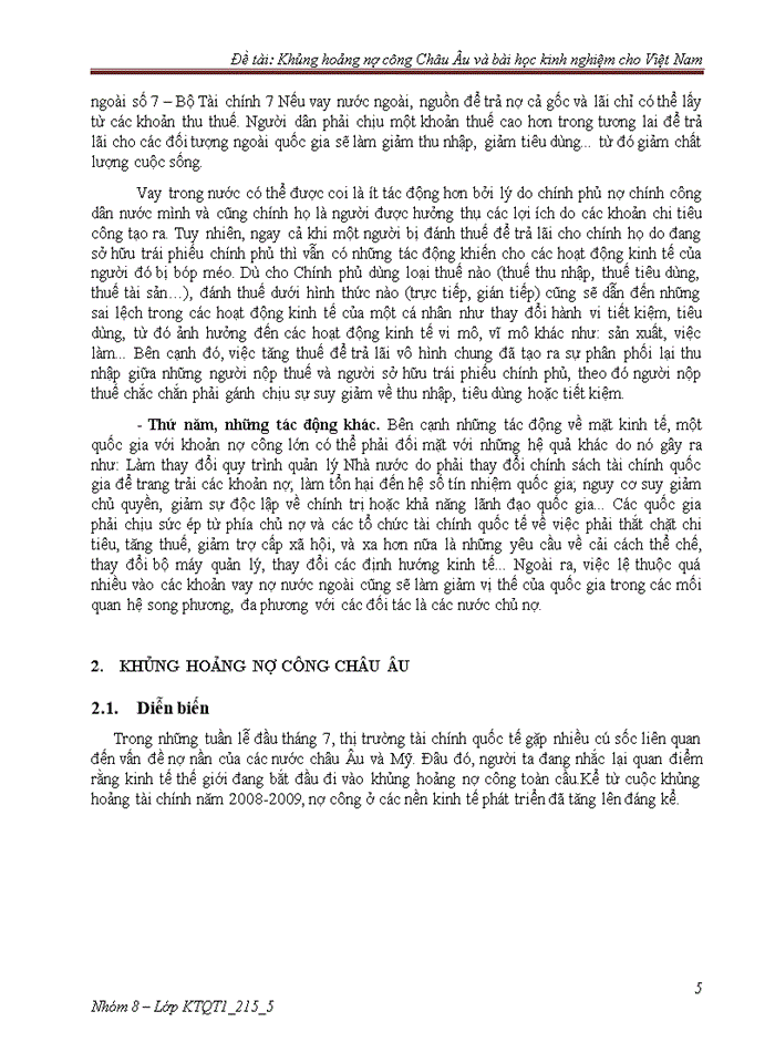 image for page KHỦNG HOẢNG NỢ CÔNG CHÂU ÂU VÀ BÀI HỌC KINH NGHIỆM CHO VIỆT NAM