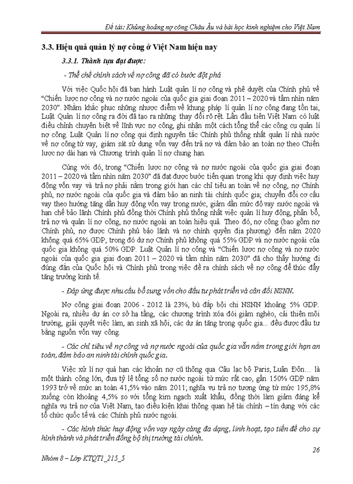 image for page KHỦNG HOẢNG NỢ CÔNG CHÂU ÂU VÀ BÀI HỌC KINH NGHIỆM CHO VIỆT NAM