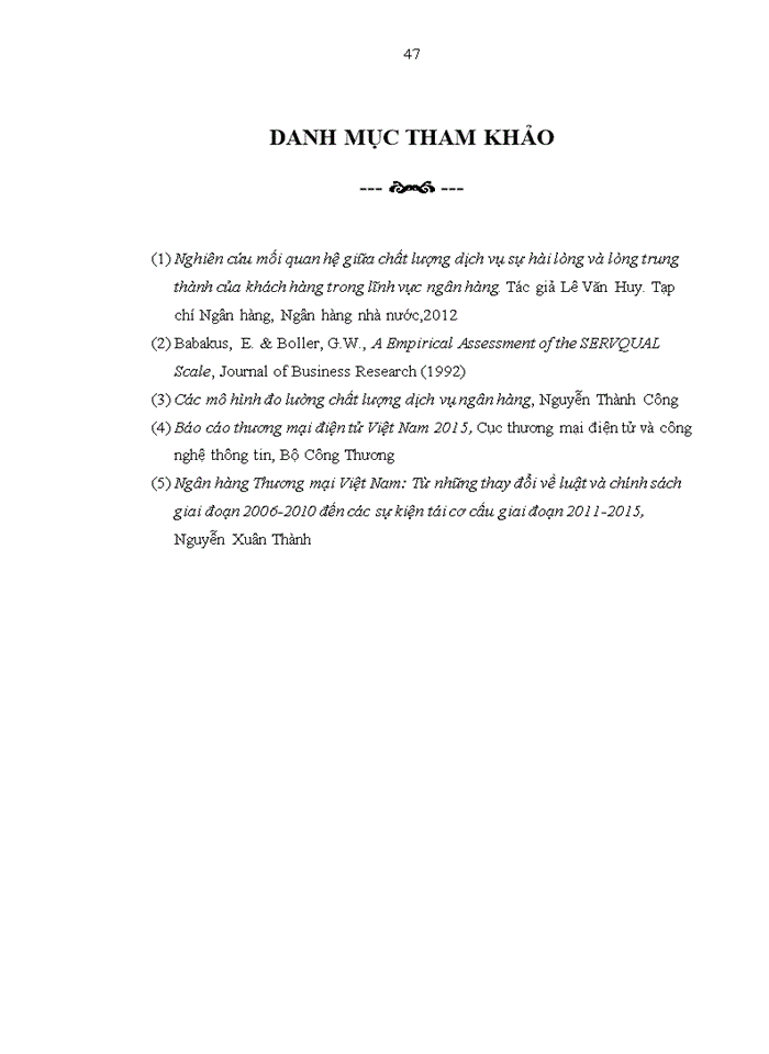 image for page Đánh giá chất lượng dịch vụ ngân hàng bán lẻ Việt Nam trên các quan điểm của nhà quản lý và khách hàng