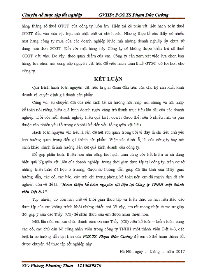 image for page Hoàn thiện kế toán nguyên vật liệu tại Công ty Trách nhiệm hữu hạn một thành viên Dệt 8-3