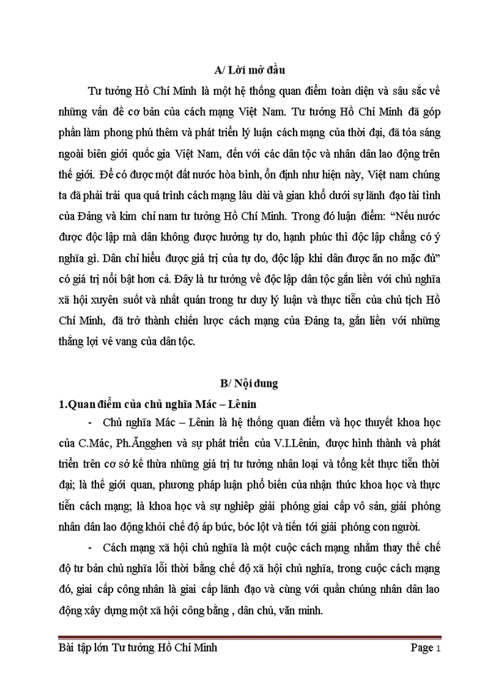 image for page Tư tưởng Phân tích luận điểm sau của Hồ Chí Minh Nếu nước được độc lập mà dân không được hưởng tự do hạnh phúc thì độc lập chẳng có ý nghĩa gì
